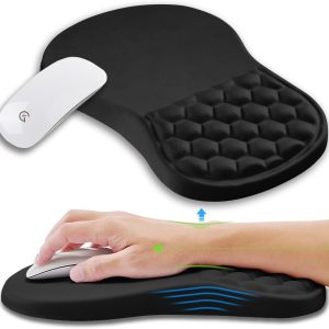Ergonomic Mouse Pad Wrist Support with Memory Foam Massage Bulge