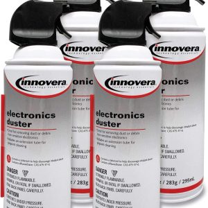 Innovera Compressed Air Duster Cleaner, 10 Oz Can, 4/Pack